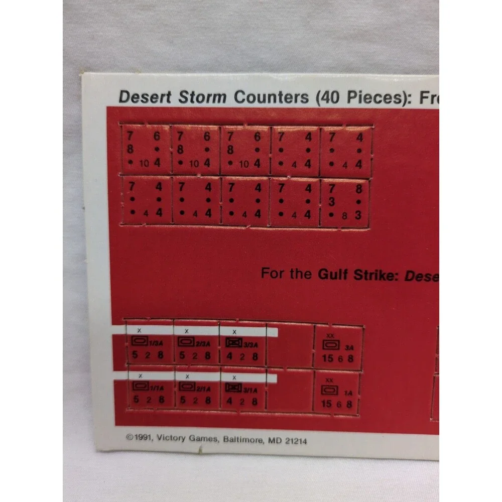 1991 Victory Games Gulf Strike: Desert Shield Edition General 26 No6 Counters